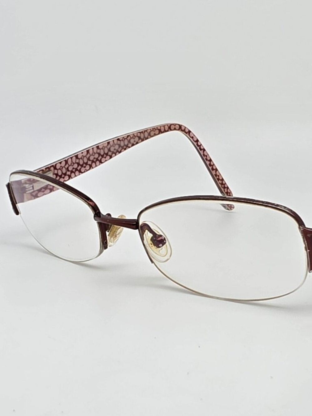 Coach 223 Adalaide Boudreaux Red Semi Rimless Eyeglasses Frame w/ Flexhinge 51mm